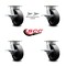 Service Caster 6 Inch Kingpinless Glass Filled Nylon Wheel Caster Brakes 2 Swivel Locks, 4PK SCC-KP30S620-GFNR-SLB-BSL-2-SLB-2 - alternate 2